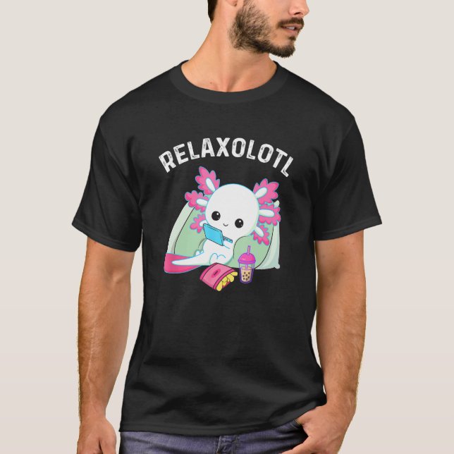 Cute Axolotl Lover Mexican Salamander Relaxolotl_1 T-Shirt (Front)