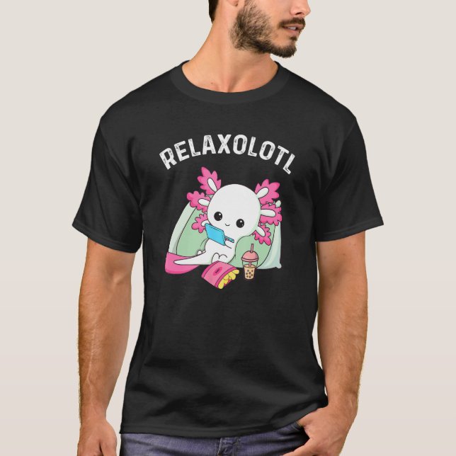 Cute Axolotl Lover Mexican Salamander Relaxolotl T-Shirt (Front)