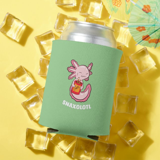 Cute Axolotl Lover Snaxolotl Kawaii Axolotl Food Can Cooler (In Situ Summer)