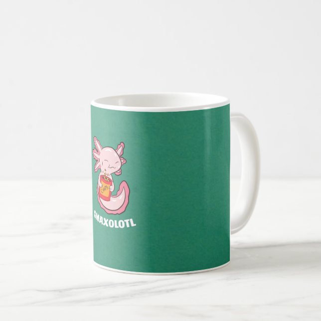 Cute Axolotl Lover Snaxolotl Kawaii Axolotl Food Coffee Mug (Front Right)