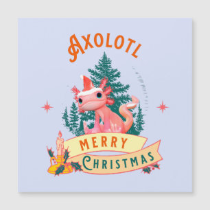 Cute Axolotl Merry Christmas Holiday Art
