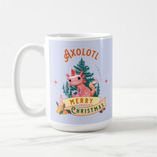 Cute Axolotl Merry Christmas Holiday Art Coffee Mug
