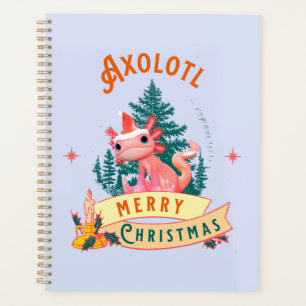 Cute Axolotl Merry Christmas Holiday Art Planner