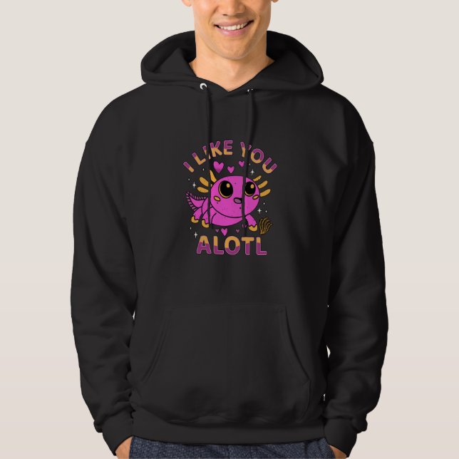 Cute axolotl mexican lurch newt aquarium  4 hoodie (Front)