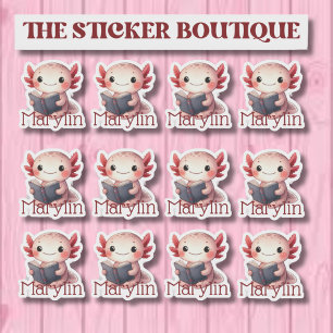 Cute Axolotl Name Reading Sticker Pack