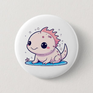 cute axolotl philosopher 6 cm round badge