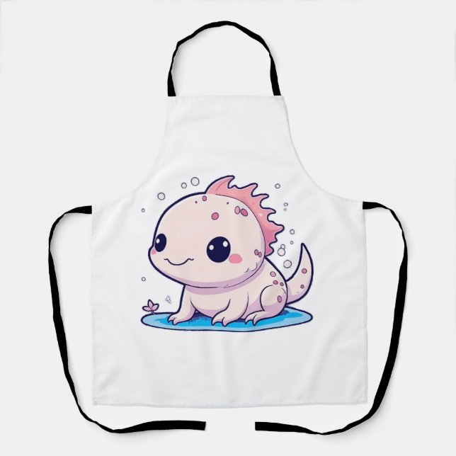 cute axolotl philosopher apron (Front)