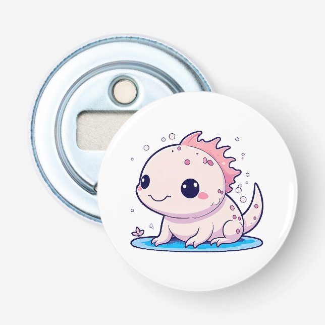 cute axolotl philosopher bottle opener (Front)
