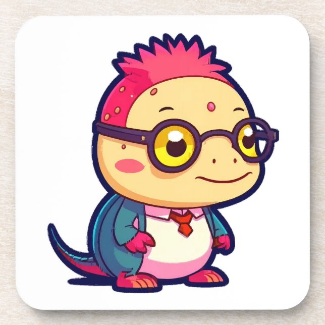 cute axolotl philosopher coaster (Front)