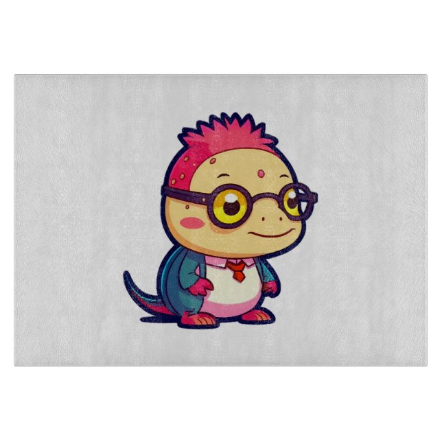 cute axolotl philosopher cutting board (Front)