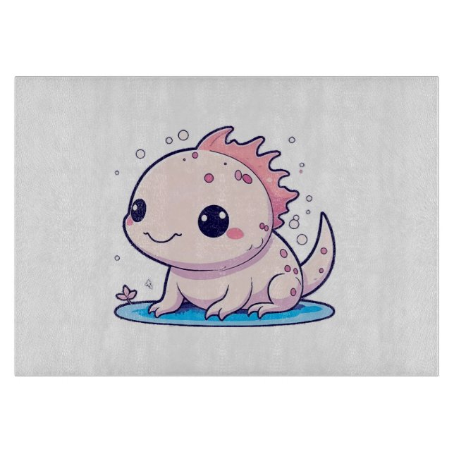 cute axolotl philosopher cutting board (Front)