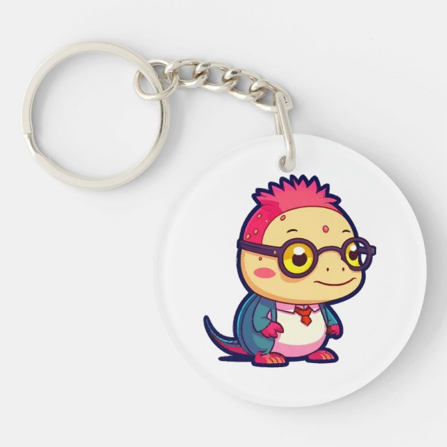 cute axolotl philosopher key ring (Front)