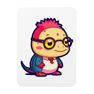cute axolotl philosopher magnet