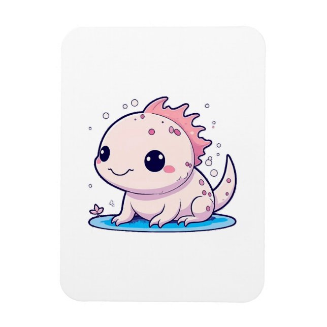 cute axolotl philosopher magnet (Vertical)