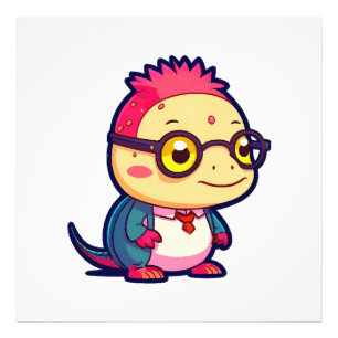 cute axolotl philosopher photo print