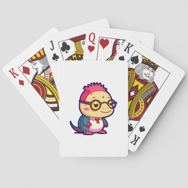 cute axolotl philosopher playing cards (Back)