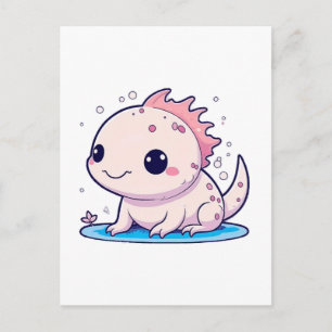 cute axolotl philosopher postcard