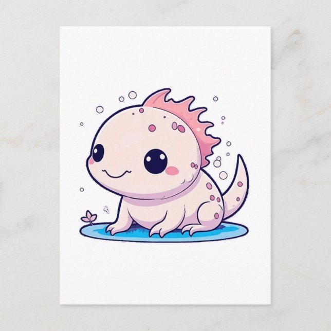 cute axolotl philosopher postcard (Front)
