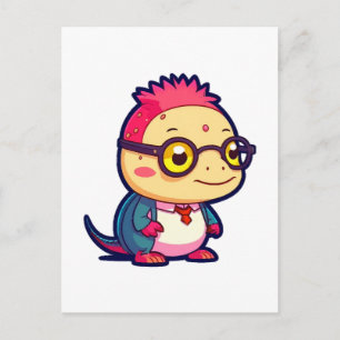 cute axolotl philosopher postcard