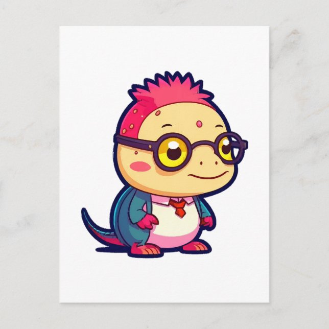 cute axolotl philosopher postcard (Front)
