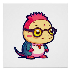cute axolotl philosopher poster
