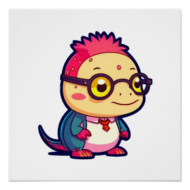 cute axolotl philosopher poster (Front)