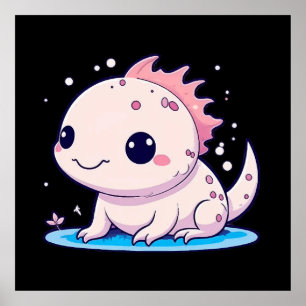 cute axolotl philosopher poster