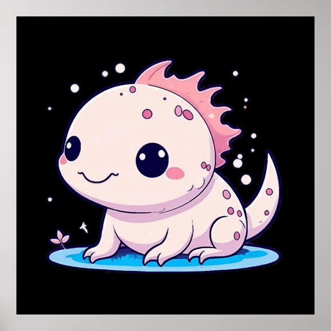 cute axolotl philosopher poster (Front)