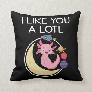 Cute Axolotl Salamander Like You A Lotl Astronaut Cushion