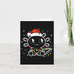 Cute Axolotl Santa Hat Funny Boys Girls Xmas Tree  Card