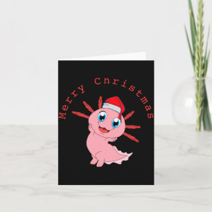 Cute Axolotl Santa Merry Christmas T Shirt  Card