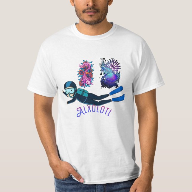 Cute Axolotl-Shirt I Axolotl Questions Retro Funny T-Shirt (Front)