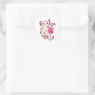Cute Axolotl Sticker - Dragon Fruit Spritzer