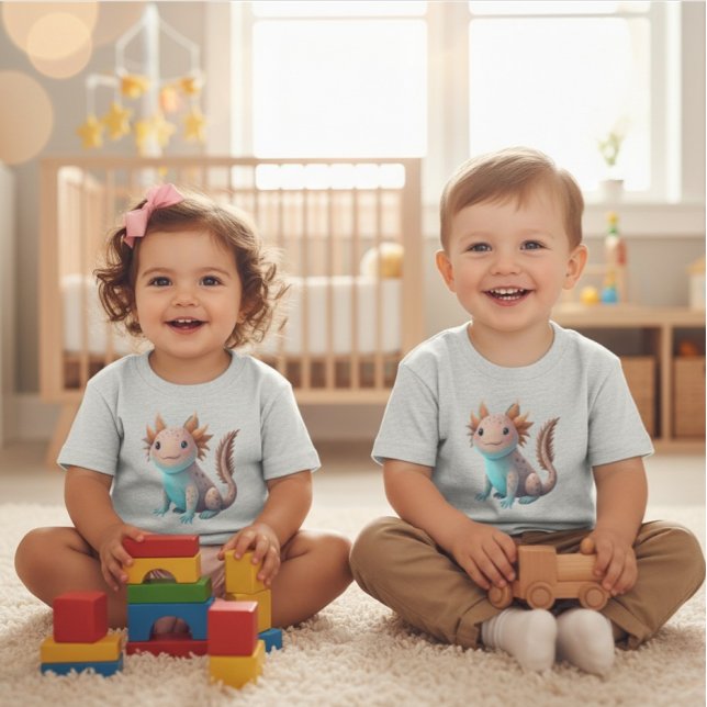 Cute Axolotl Toddler Baby Fine Jersey T-Shirt (Creator Uploaded)