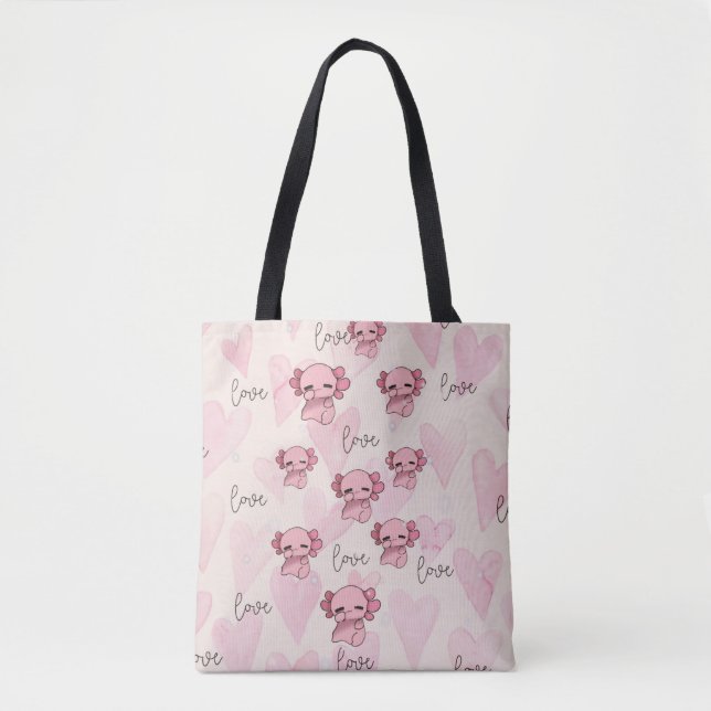 Cute axolotl tote bag (Front)