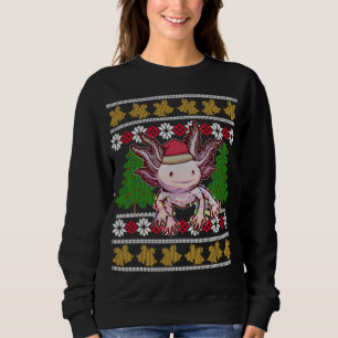 Cute Axolotl Ugly Sweater Christmas Lights Santa H