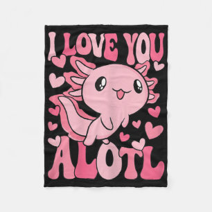 Cute Axolotl Valentines Day Valentine Women Girls Fleece Blanket