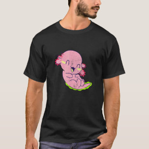 Cute Axolotl Walking Fish Amphibian Kids Boys Girl T-Shirt