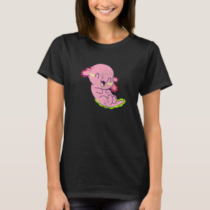 Cute Axolotl Walking Fish Amphibian Kids Boys Girl T-Shirt