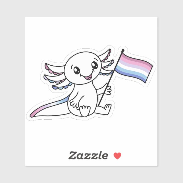Cute Axolotl with Bigender Pride Flag LGBTQ+ (Sheet)
