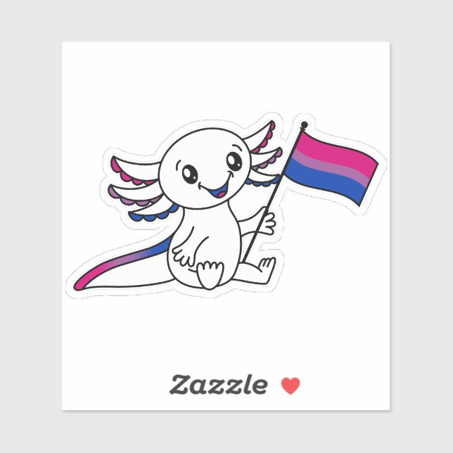 Cute Axolotl with Bisexual Pride Flag LGBTQ+ (Sheet)