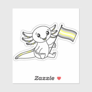 Cute Axolotl with Demigender Pride Flag LGBTQ+