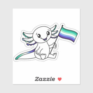 Cute Axolotl with Gay Men's Pride Flag LGBTQ+