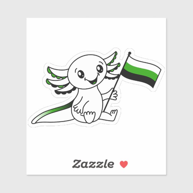Cute Axolotl with Neutrois Pride Flag LGBTQ+ (Sheet)