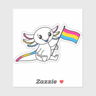 Cute Axolotl with Pansexual Pride Flag LGBTQ+