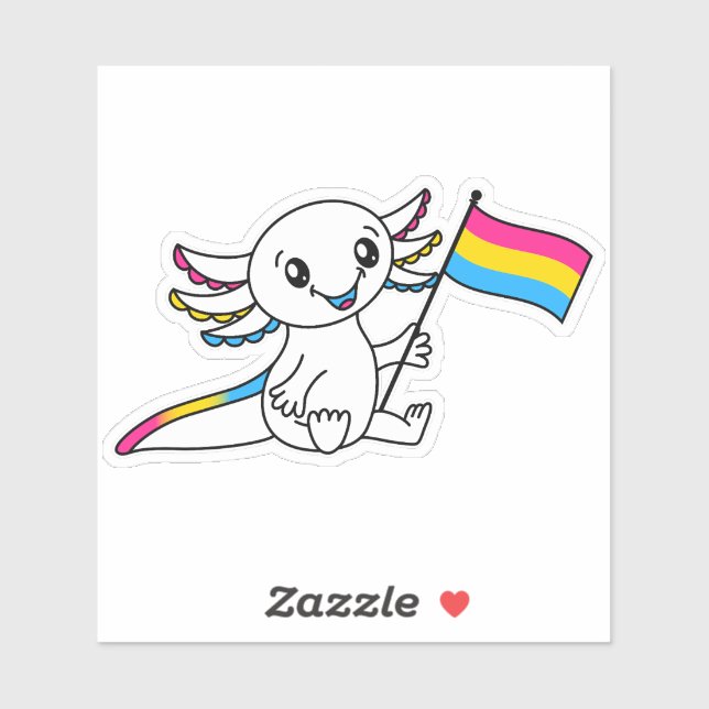 Cute Axolotl with Pansexual Pride Flag LGBTQ+ (Sheet)