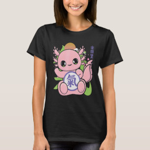 Cute Axolotl With Spirit Kanji And Japanese Cultur T-Shirt