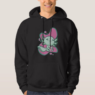 Cute Axolotl With Strawberry Milk And Bubble Tea B Hoodie