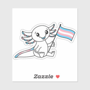 Cute Axolotl with Trans Pride Flag LGBTQ+