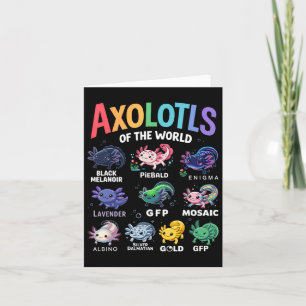 Cute Axolotls Of The World Kawaii Axolotl Cute Art Card